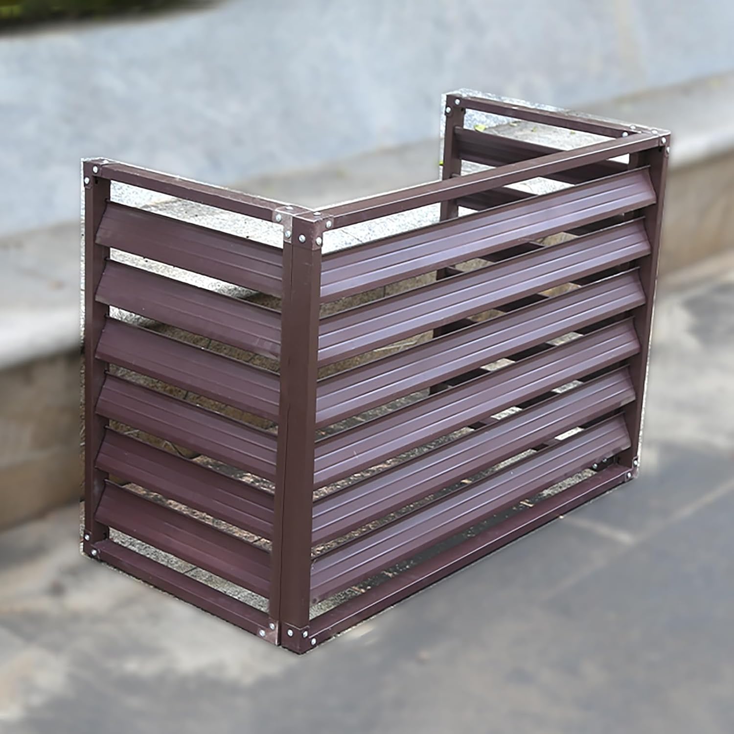 GENERIC Housse De Protection En Aluminium Pour Climatiseur Extérieur Toutes Saisons, Panneaux De Clôture Autoportants Et Boîtier De Poubelle, Bouclier Résistant Aux Intempéries