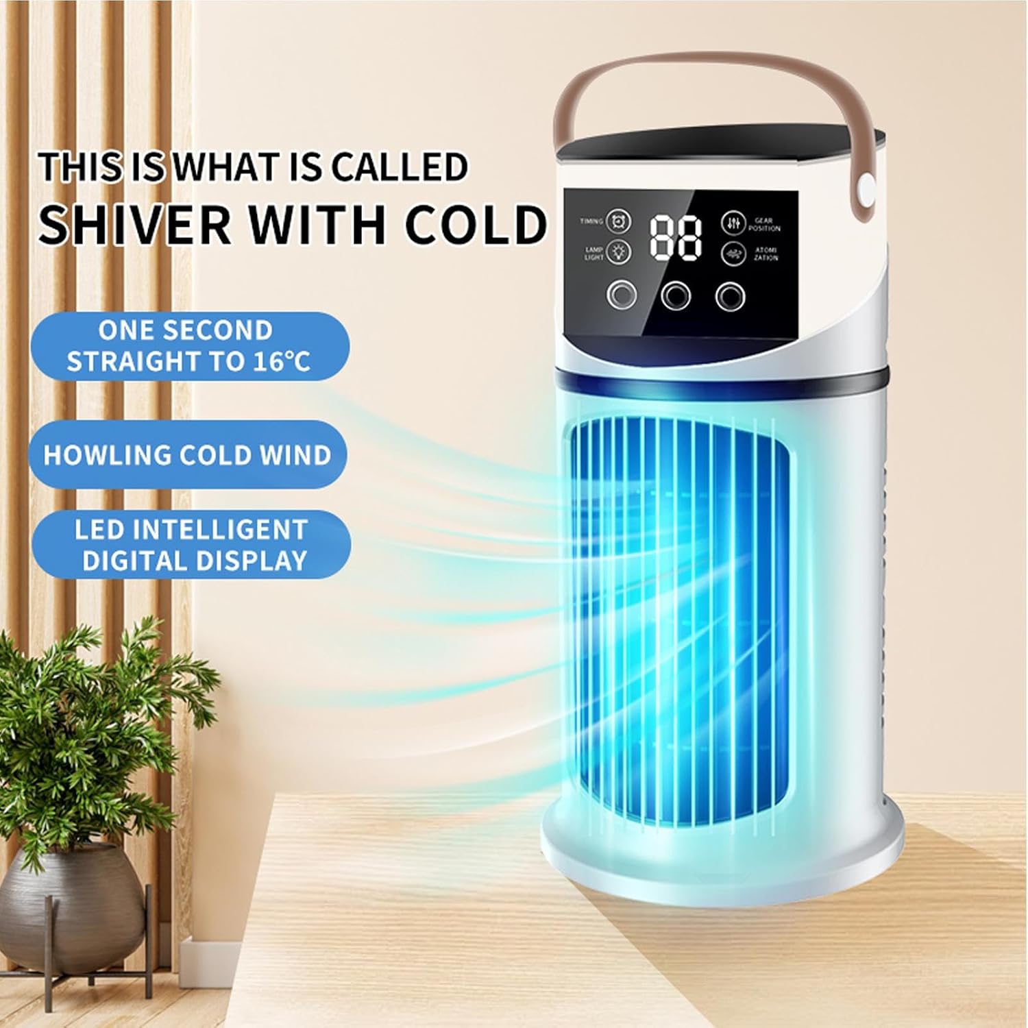  Climatiseur Portable Avec Ventilateur - Ventilateur Personnel Évaporatif Souffleur D Air,Rafraîchisseur Évaporatif Pour Bureau Chambre Voiture Bureau Camping Dortoir