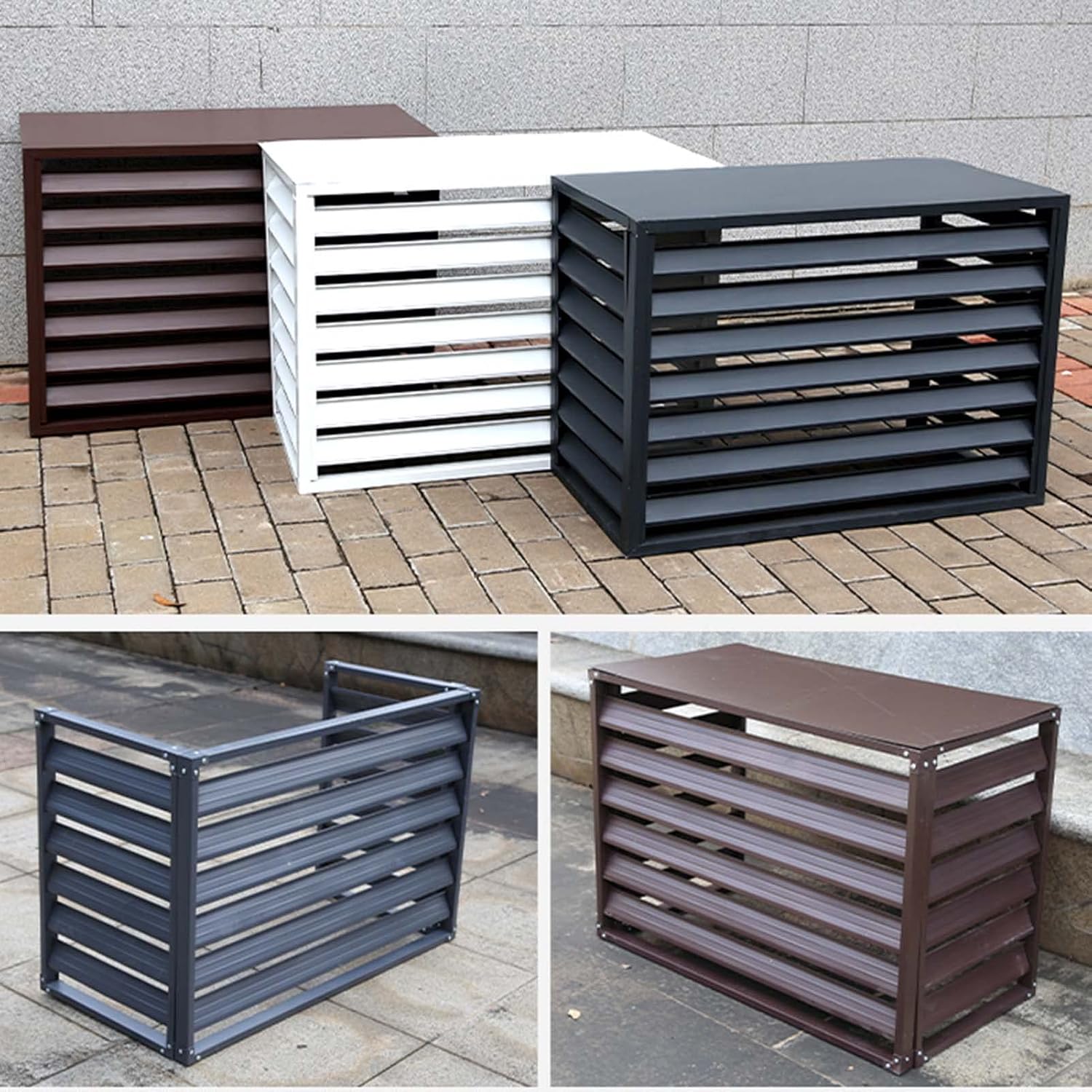GENERIC Housse En Aluminium Pour Unité De Climatisation - Protection Extérieure Décorative Résistante Aux Intempéries Pour Climatiseurs Centraux - Boîtier Autonome Pour Ordures Ou équipements CVC
