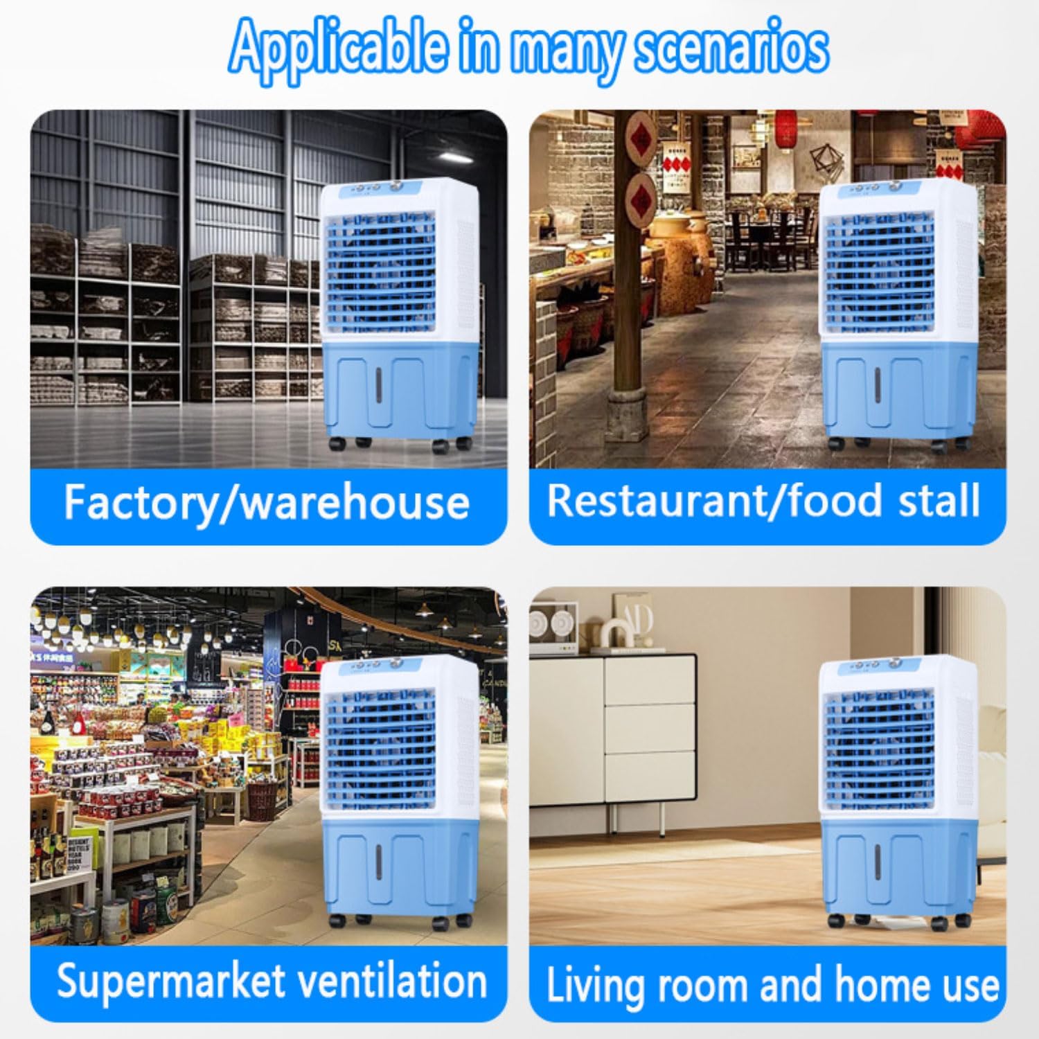 GENERIC Refroidisseur D'air Portable Avec Réservoir De 40L, Télécommande à écran Tactile, 3 Vitesses, 120 Swing, Fonctionnement Silencieux Pour L'utilisation Intérieure De Bureau à Domicile