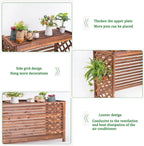 GENERIC Housse De Climatiseur En Bois Massif Et Support De Fleurs Noir Avec Stores – Coque élégante De Climatisation Pour Décoration D'intérieur Et Fonctionnalité 80 X 32 X 70 Cm