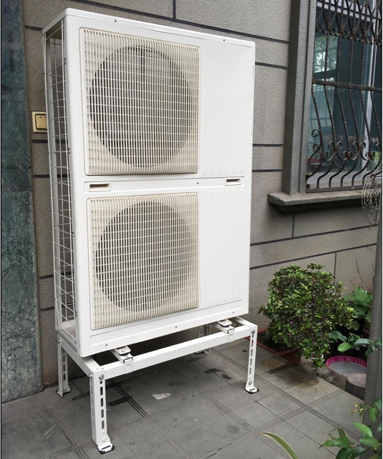  NALsa – Mini Support De Sol Robuste En Acier Galvanisé Pour Climatiseurs Sans Conduit Et CVC, Base Universelle De Pompe à Chaleur Résistante à La Rouille, Absorption Des Chocs.