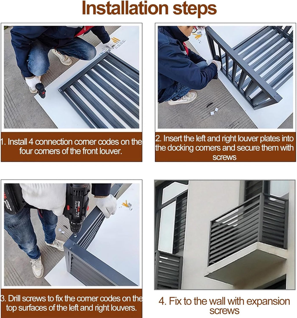  Housse De Protection En Métal Résistante Aux Intempéries Pour Climatiseur Et Climatiseur, 110 X 60 X 80 Cm, Cage Marron Pour Mur Extérieur