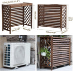 GENERIC Housse De Climatiseur Extérieur Et Boîtier De Pompe à Chaleur – Séparateur En Bois Massif, Support De Poubelle Avec Grilles – Support De Fleurs Polyvalent Et Support Pour La Protection Du Jardin