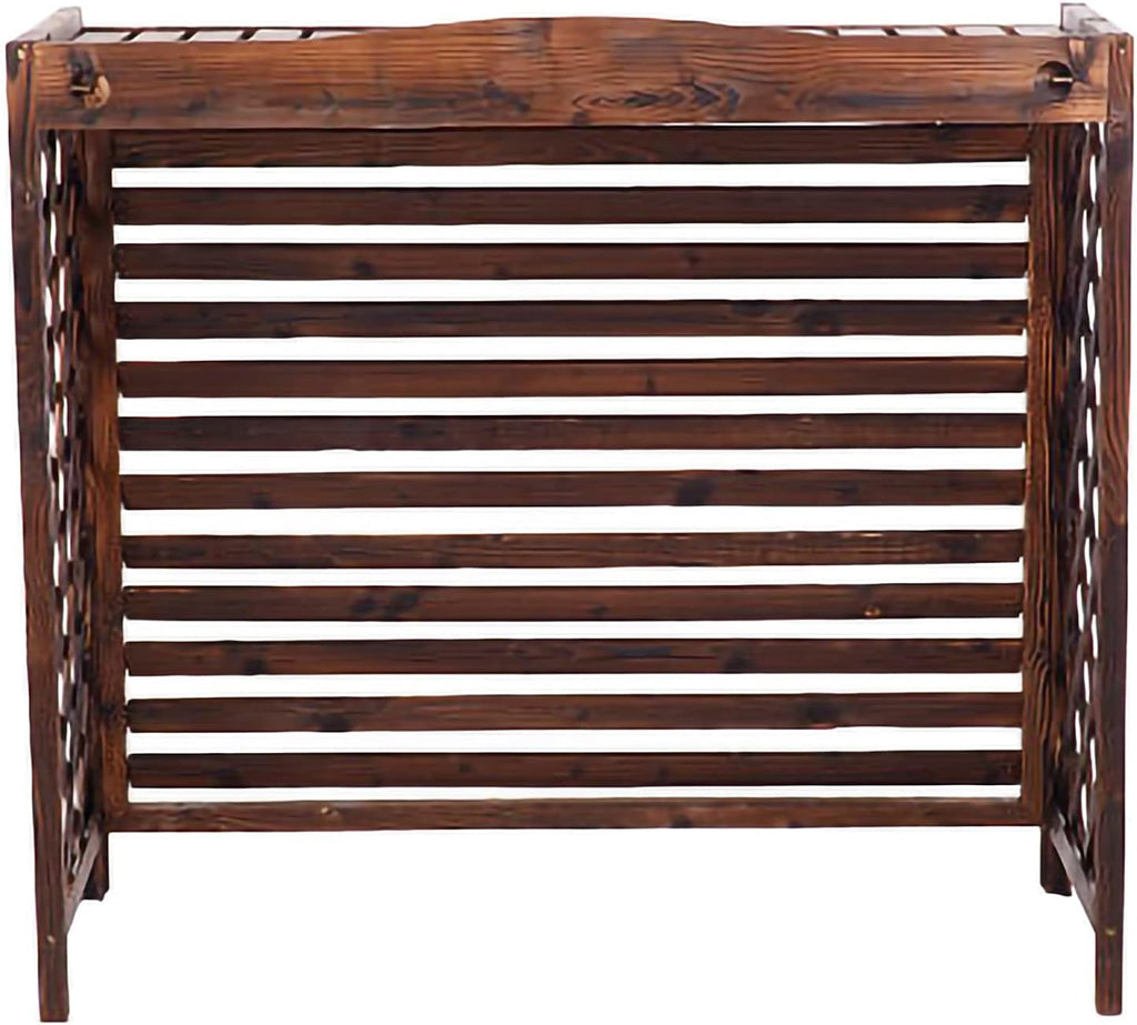  Housse Climatiseur Extérieur Couverture,Housse De Climatiseur En Bois Housse De Climatiseur Rustique Support De Plante En Bois, Couverture De Radiateur De Cadre De Support De Climatisation Extéri