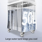  Climatiseur Sans Fenêtre, Refroidisseur D'air Par Évaporation Avec 3 Vitesses Et Grand Réservoir D'eau, Refroidisseur De Marais Portable Pour Chambre Et Bureau