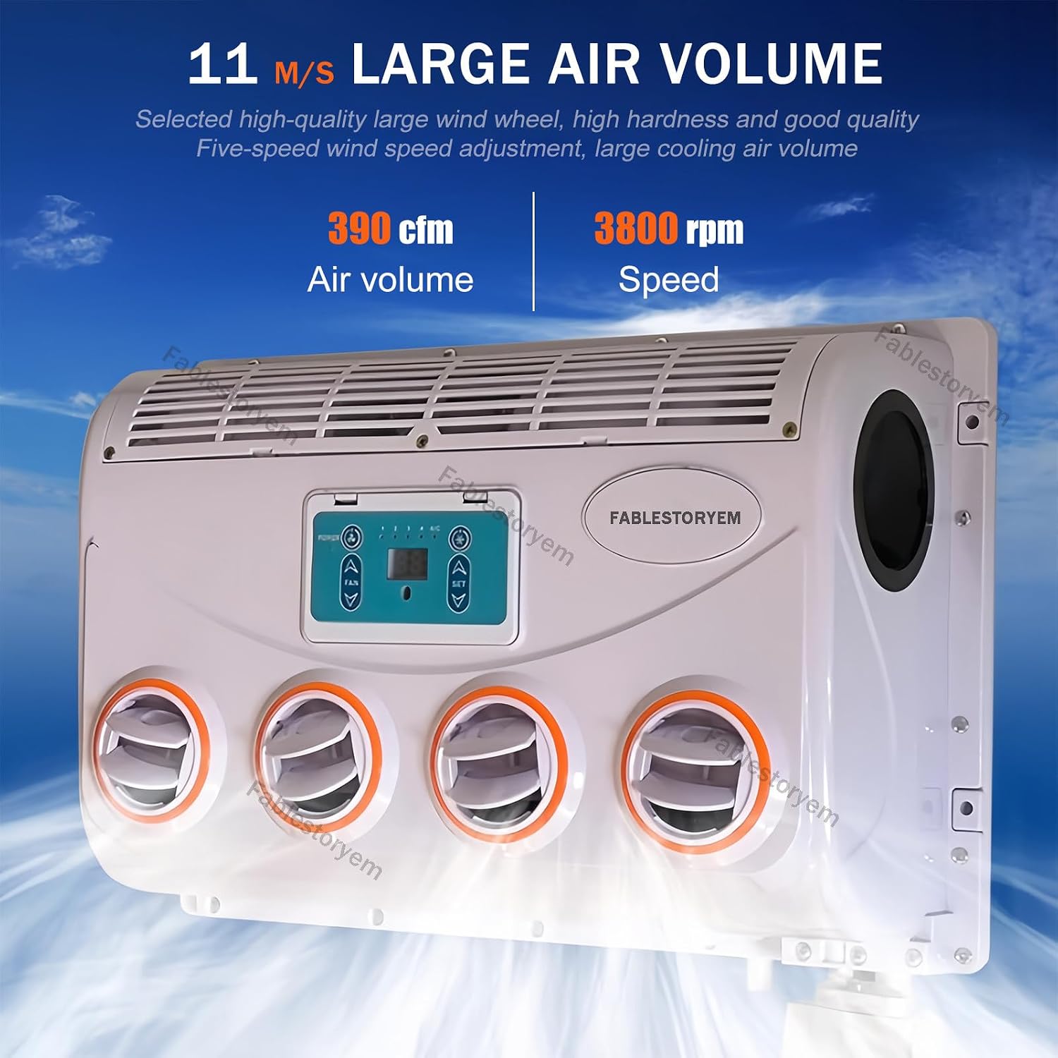 GENERIC Climatiseur Portable Avec Télécommande, Alimentation 12 V/24 V, Pas De Consommation De Carburant, Idéal Pour Le Refroidissement Des Véhicules Et Des Petits Espaces