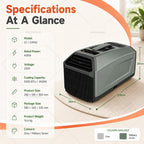  Climatiseur Portable 5000 BTU 230V - Nouveau Modèle 2026, Flux D’air Amélioré Pour Une Sensation De Fraîcheur Plus Rapide, Adapté Aux Chambres Et Petits Espaces De La Maison Grey
