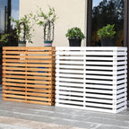  Housse De Climatiseur D'extérieur En Bois Massif Avec Persiennes Pour Unité De Climatisation Et Support De Fleurs Polyvalent, Résistant Aux Intempéries, Taille G - 105 X 45 X 95 Cm