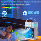  Climatiseur Mobile 1200ml Avec Télécommande, Refroidisseur D'air 5 En 1, Climatiseur Portable Avec 3 Vitesses, Veilleuse 7 Couleurs, Minuteur 2-8H, Mini Climatiseur Pour Extérieur/Intérieur