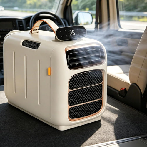 Climatiseur De Voyage Portable,Climatiseur Mobile De 4700 Btu,Unité De Climatisation De Camping Avec Conception À Auto-Évaporation,Flux D'air Silencieux De 45Db,Télécommande Cooling+Heating