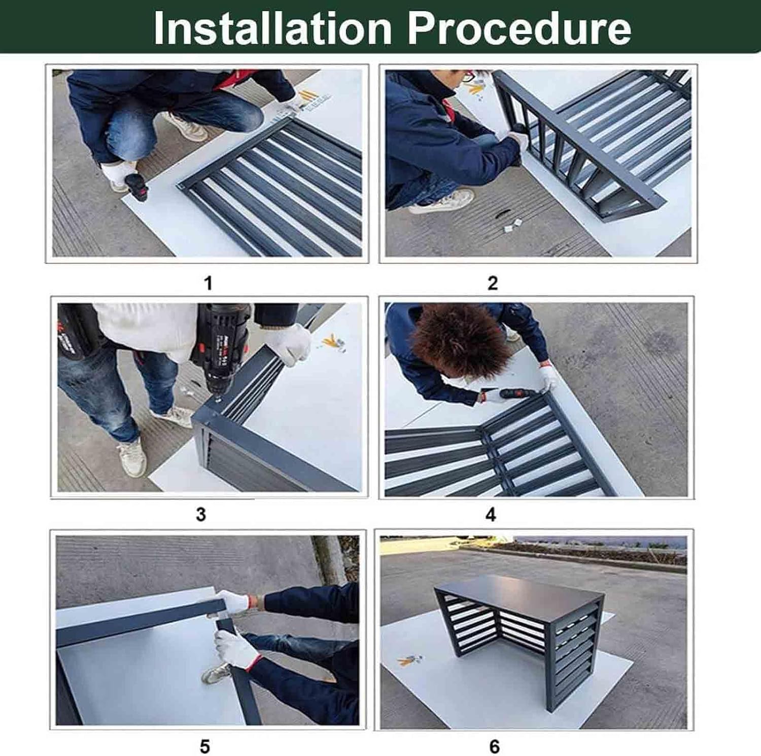 GENERIC Housse De Climatiseur D'extérieur Résistante Aux Intempéries – Barrière Décorative En Aluminium Pour La Protection De La Maison Des Unités De Climatisation – Bouclier Résistant Aux Intempéries