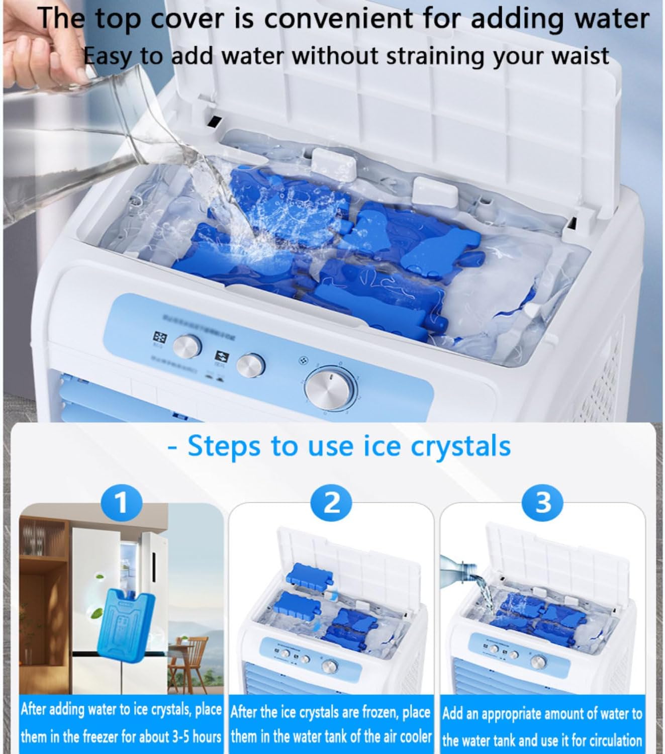 GENERIC Refroidisseur D'air Portable Avec Grand Réservoir D'eau, 3 Vitesses Et Télécommande.Calme 36dB, 120 ° Pivot, Rouleaux Et Poignée.Idéal Pour La Chambre, Le Bureau Et La Terrasse.Brise Fraîche Sans Tuya