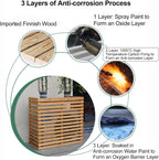  Housse Décorative Pour Climatiseur Pour Une Utilisation En Extérieur – Élégante Housse En Bois Pour Unité De Climatisation Et Support De Plante Avec Protection Supérieure – Accessoire De Clôture