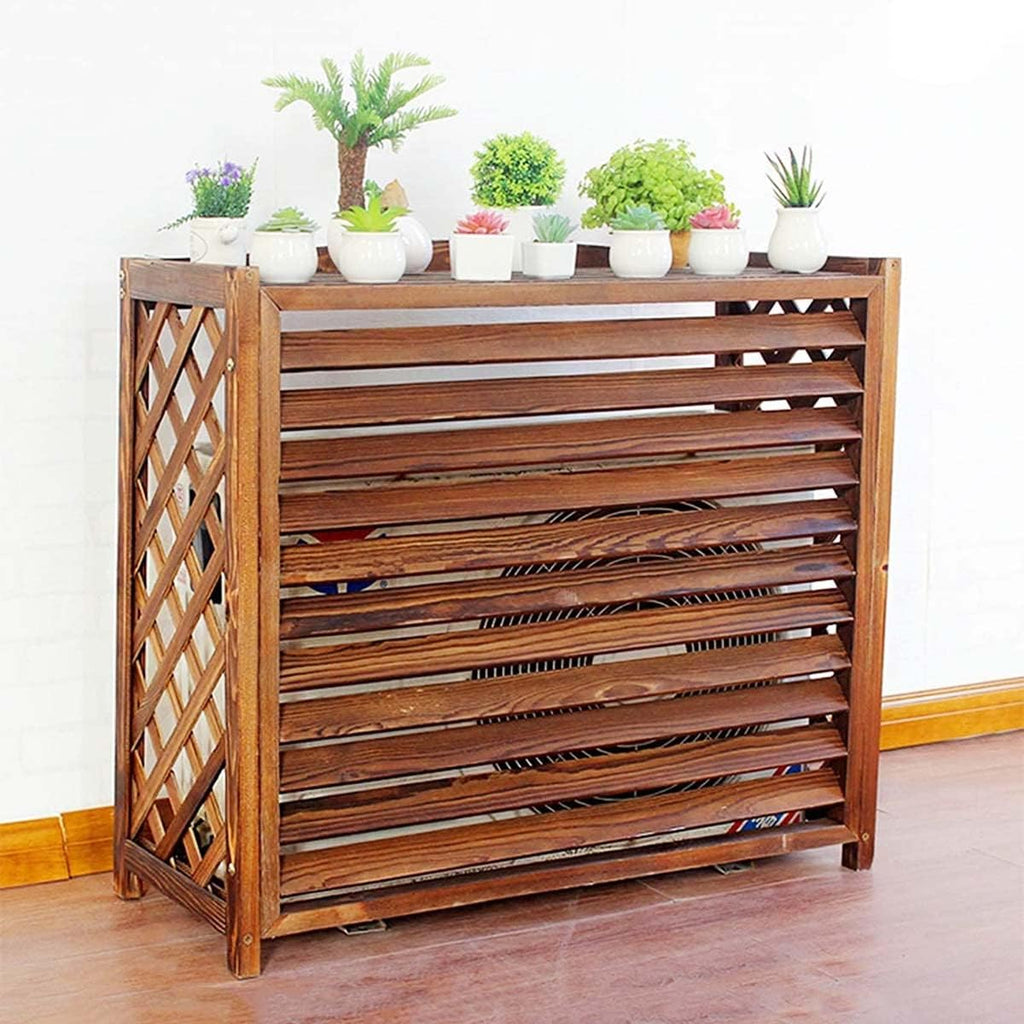  Clôture De Climatisation, Protection Pour Unité Extérieure, Support Pour Plantes Marron, Support à Fleurs En Bois Pour Climatiseur, Volets De Confidentialité