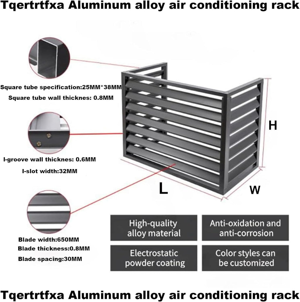 GENERIC Housse En Aluminium Pour Climatiseur Extérieur – Protection De Pompe à Chaleur Avec Clôture D'installation Facile Pour Une Résistance Aux Intempéries Et Une Durabilité Accrue
