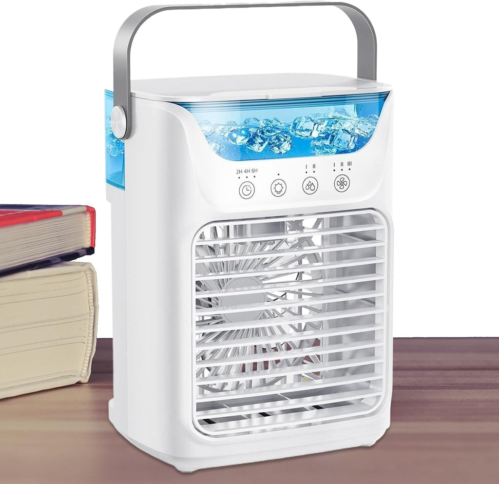  Ventilateur Rafraîchisseur D'Air Personnel | Ventilateur Portable Avec Réservoir D'Eau - Appareil Rafraîchissant D'Été Avec 2 Modes De Brumisation Pour Bureaux Chevet Dortoir Table Chambre Salle Patio