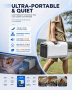 Climatiseur Portable 4777 BTU, Déshumidificateur De Ventilateur De Refroidissement 4 En 1 Pour Tente De Camion De VR, Unité Alésée à Courant Alternatif/DC Avec Mode De Sommeil, Efficace En Matière D