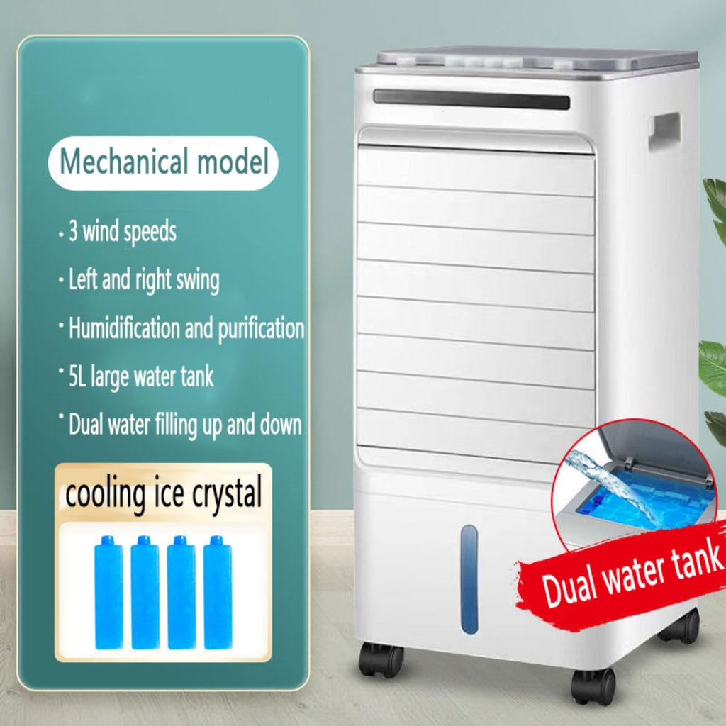  Climatiseur Portable Ultra-Silencieux, 3 Vitesses, Oscillation Automatique à 60°, Minuterie 7 H Et 4 Compartiments à Glace Pour La Maison, Le Bureau, La Chambre Et Le Camping.