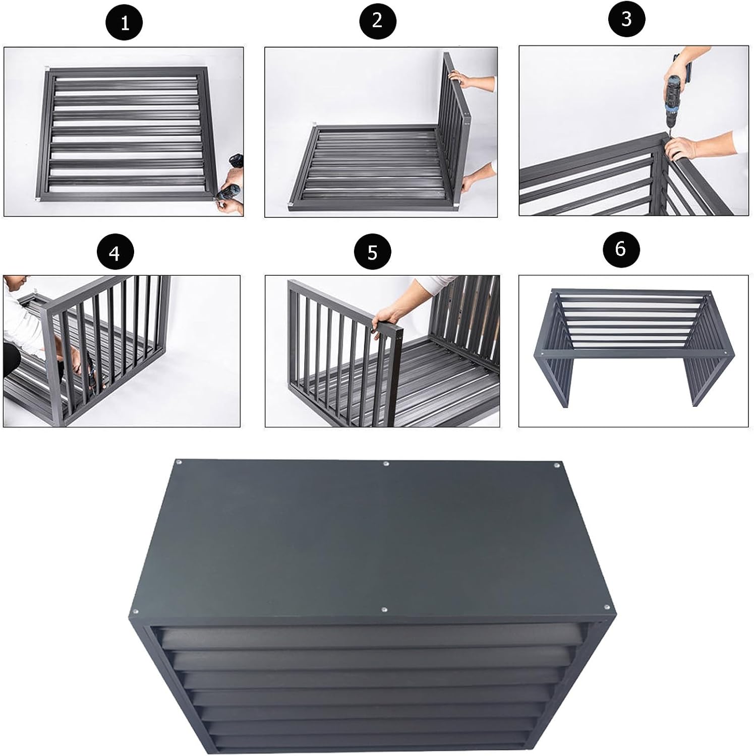  Housse De Protection Décorative En Aluminium Pour Climatiseur Extérieur Et Pompe à Chaleur - Pour Unités De Climatisation Et Ordures - Utilisation En Intérieur/extérieur