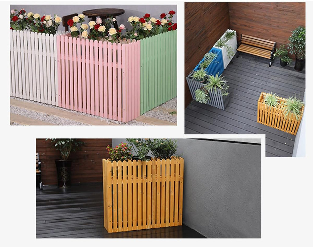  Clôture En Bois Massif Pour Climatiseur – Couverture D'intimité Extérieure Et Support Pour Plantes, Anti-corrosion, 100 X 30 X 80 Cm, Et Solution élégante