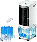  Climatiseur Mobile Portable 20l, 3 Vitesses, TéLéCommande, Minuterie 7.5h, RéServoir D'eau Amovible, Refroidisseurs éVaporation Pour Maison, Bureau, Pour Un Espace De 5 à 30 M²
