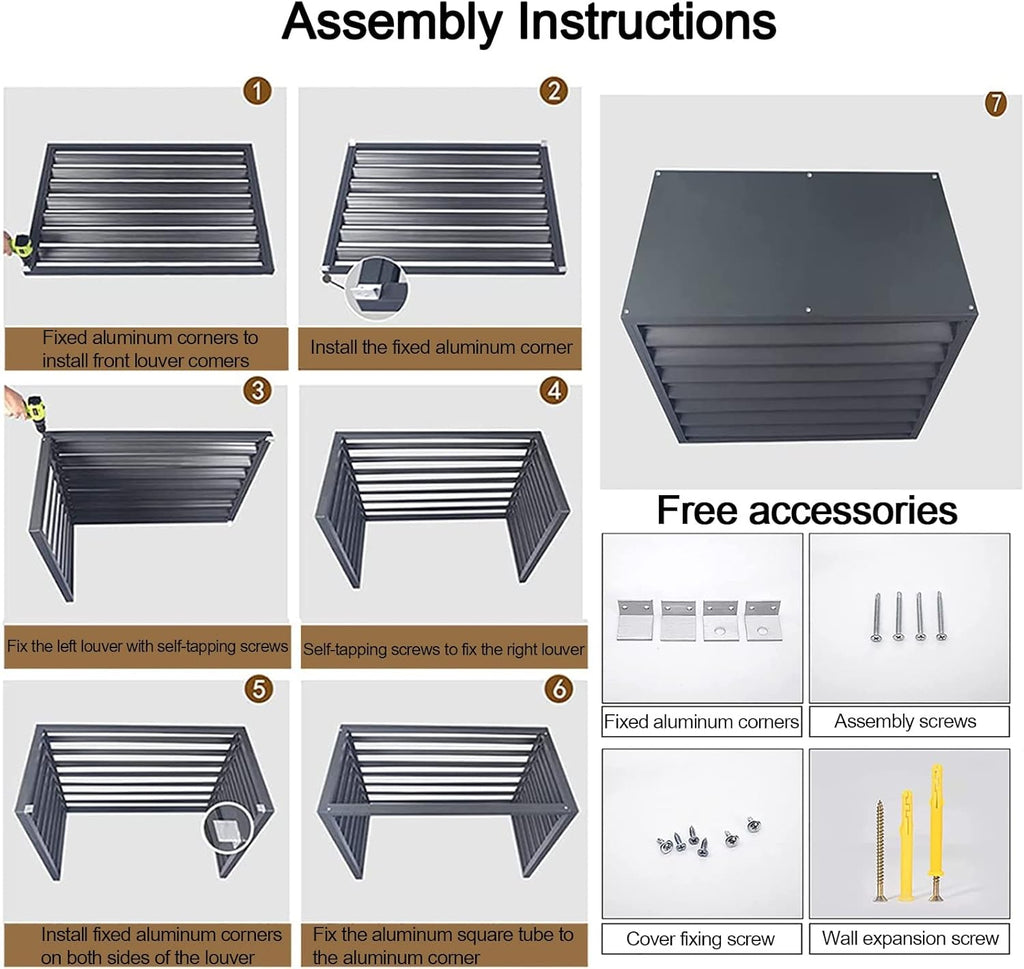  Housse De Protection Contre Les Intempéries Pour Climatiseur Extérieur - En Aluminium - Pour Pompe à Chaleur - Protection Contre La Vie Privée - Blanc