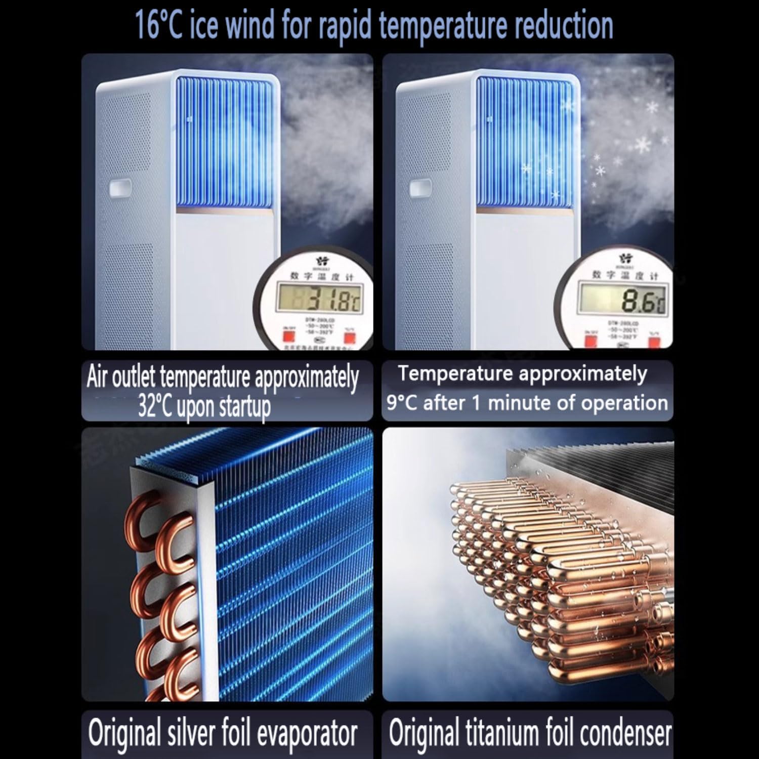  Climatiseur Portable, Unité De Climatisation Intelligente Avec Déshumidificateur Et Ventilateur Cool, Télécommande, Minuterie 24H, Kit De Fenêtre, Pas De Mur Requis Pour Le Bureau De La Chambre