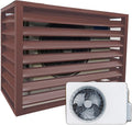  Housse De Climatiseur Extérieur Avec Bordure En Aluminium – Protection De Pompe à Chaleur – Dessus Plat Marron Pour Unités L120/W70/H150 (5P) – Design Résistant Aux Intempéries