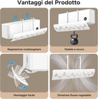  Deflecteur Climatisation Universale, Déflecteur D'aria Regolabile E Portatile, Deflecteur Climatisation Murale Pour Maison/Bureau âgés, Néonats, Femmes En Gestation (Blanc)