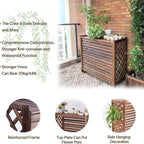 GENERIC Housse De Climatiseur D'extérieur En Bois Robuste Pour Climatiseurs Et Pompes à Chaleur - Grilles De Protection En Bois Massif - Clôture Et Support De Fleurs