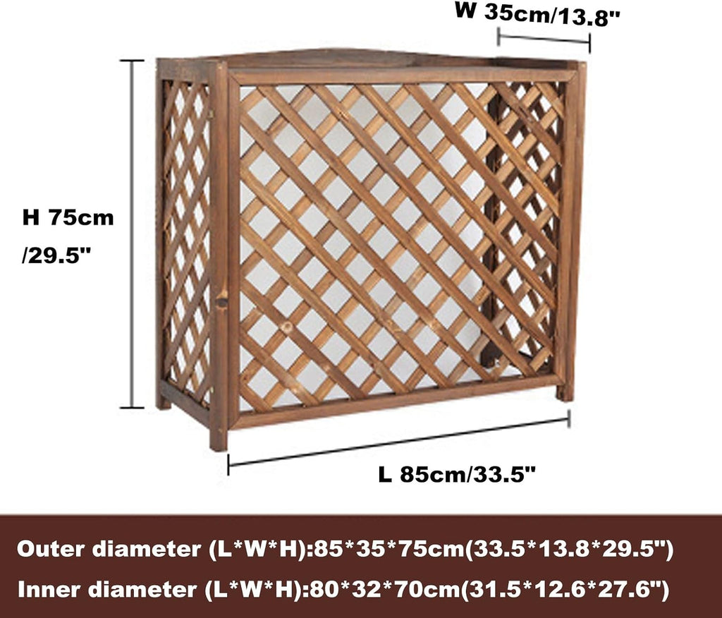 GENERIC Housse De Protection En Bois Massif Pour Climatiseur – Protection Contre La Poussière Extérieure Pour Unités CVC, Résistante Aux Intempéries, Design élégant Pour Une Utilisation Toute L'année