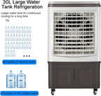 GENERIC Refroidisseur D'évaporation Commercial, Ventilateur De Marais à 3 Vitesses Avec 120 Oscillation, Grand Réservoir Et Roues Pour L'usine, Restaurant, Bureau.Refroidissement Efficace, Fonctionnement Calm