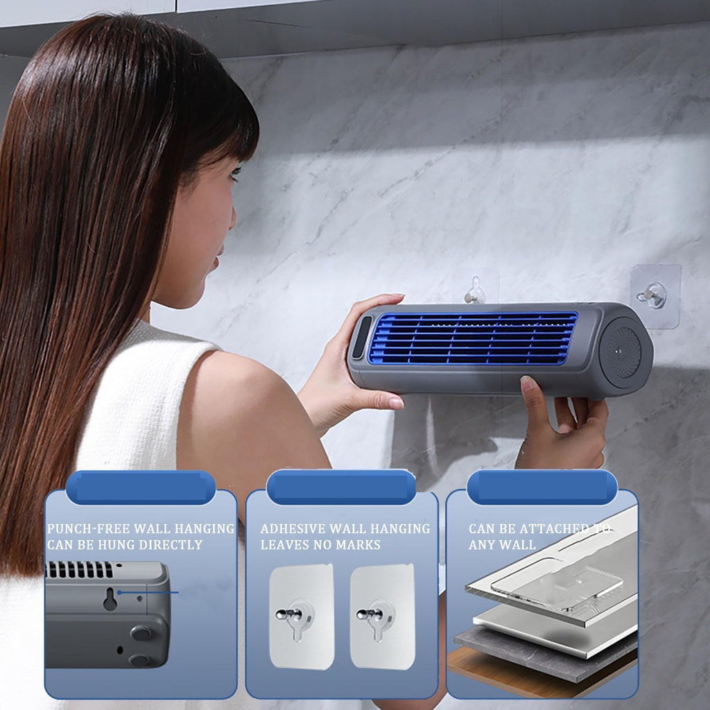  Festberg Cooling Ace Lot De 2 Ventilateurs Tour De Bureau Portable, 3 Vitesses, Ventilateur Tour De Bureau, Rechargeable Par USB, Pour Chambre à Coucher, Bureau, Maison, Restez Au Frais En été, Beige