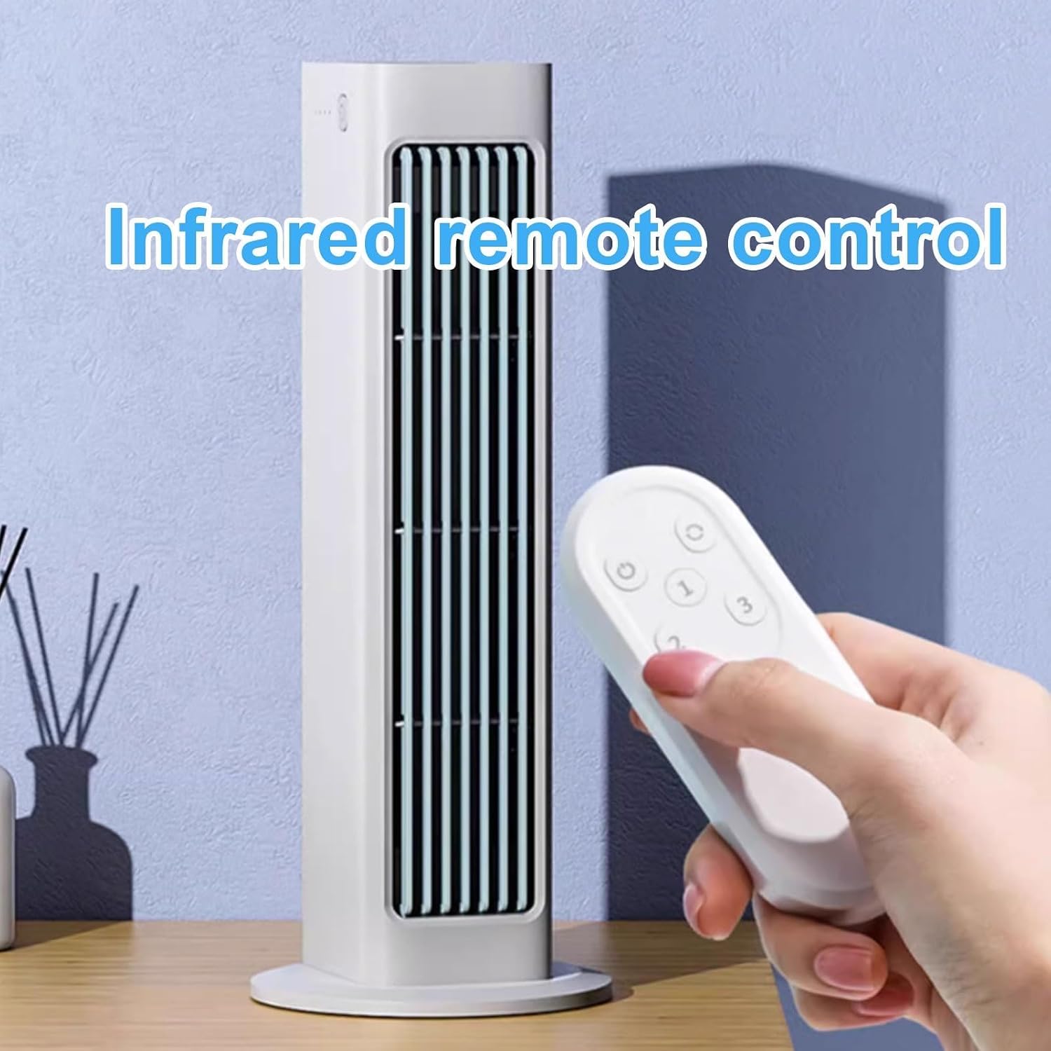 GENERIC Refroidisseur D'air évaporatif Portable Avec Télécommande, 3 Vitesses Et Conception Sans Lame Pour Un Ventilateur Oscillant Compact à Domicile à Domicile Silencieux