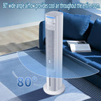 GENERIC Ventilateur De Tour De Refroidissement, Ventilateur De Climatiseur Portable Avec Oscillation à 80 °, 3 Vitesses, Réservoir D'eau 4L, Minuterie 12H, Packs De Glace, Contrôle Tactile, Pour Bureau De La