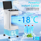 GENERIC Ventilateur De Refroidisseur D'air Portable 3-en-1 Refroidissement Par évaporation Avec Réservoir 6L Et Packs De Glace 35dB Silencieux 60°Oscillation Pour La Chambre De Bureau à La Maison Pet-Friendly