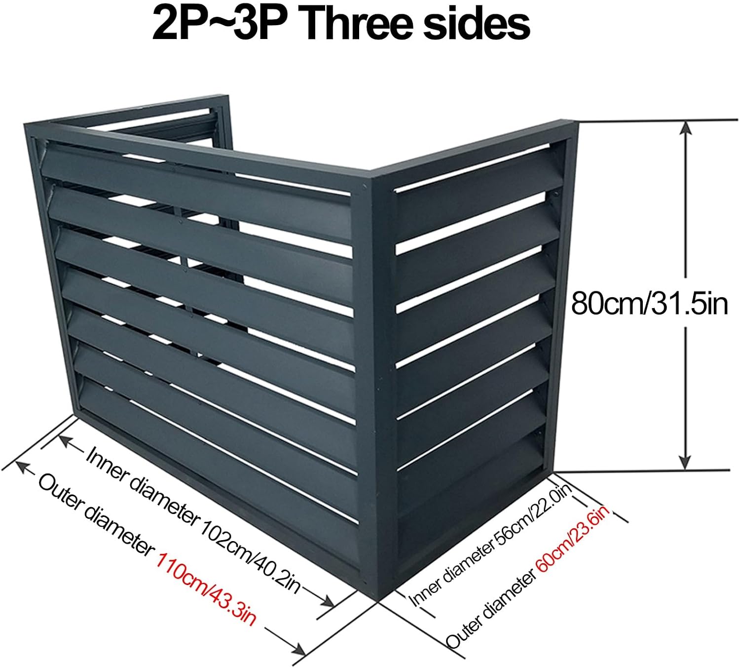  Housse De Protection En Métal Résistante Aux Intempéries Pour Climatiseur Et Climatiseur, 110 X 60 X 80 Cm, Cage Marron Pour Mur Extérieur