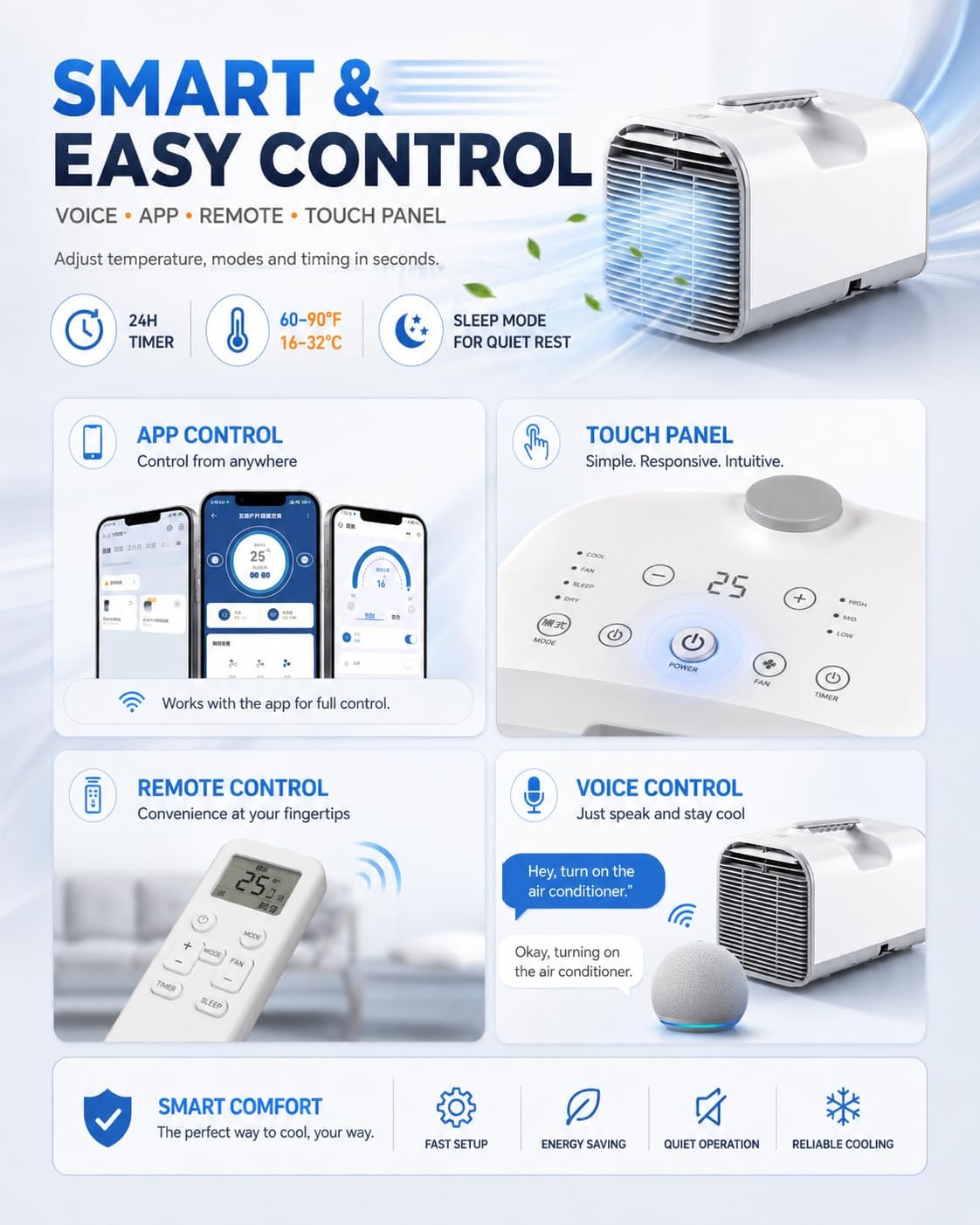  Climatiseur Portable 4777 BTU, Déshumidificateur De Ventilateur De Refroidissement 4 En 1 Pour Tente De Camion De VR, Unité Alésée à Courant Alternatif/DC Avec Mode De Sommeil, Efficace En Matière D