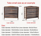 GENERIC Housse De Protection En Bois Massif Pour Climatiseur Et Pompe à Chaleur, 85 X 35 X 75 Cm – Volet Décoratif, Coque De Poubelle, Support De Fleurs, Grille Pour Utilisation En Extérieur