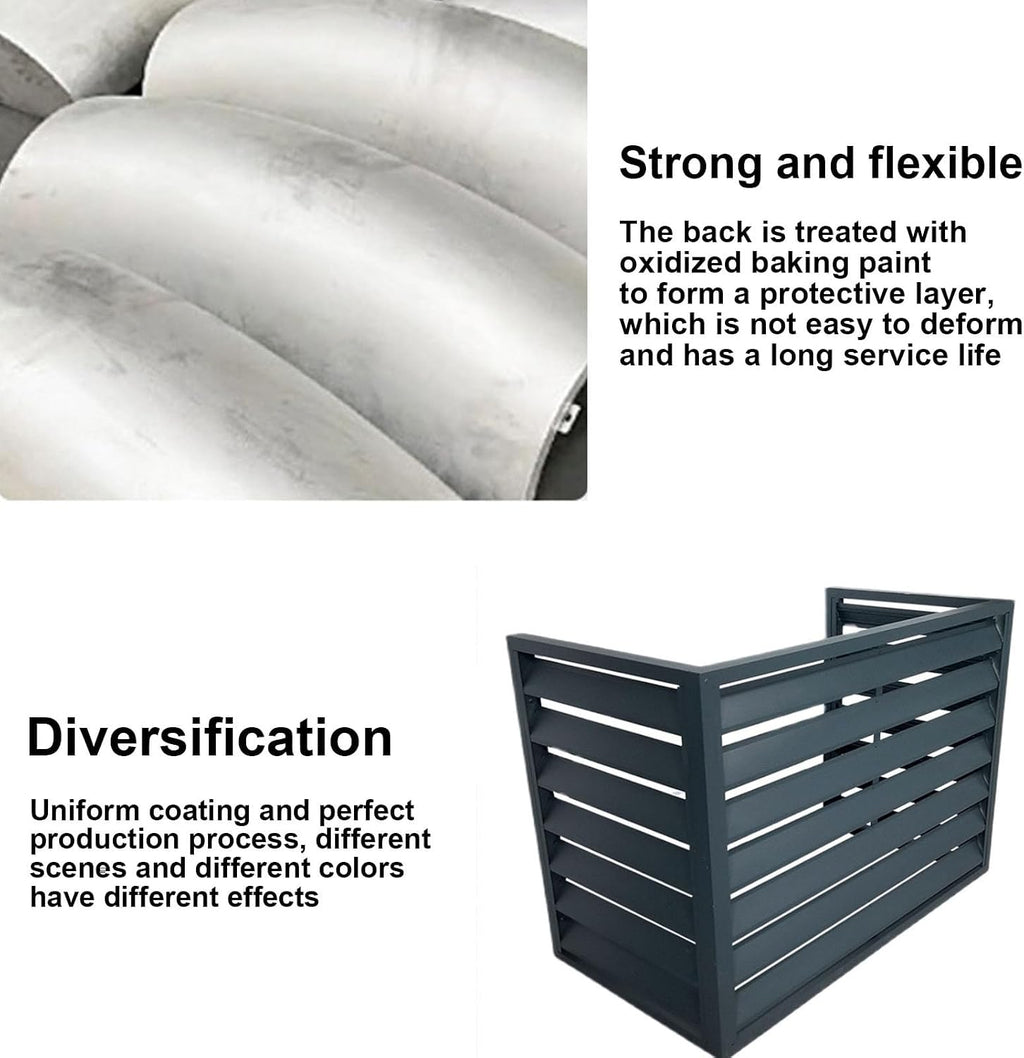 GENERIC Housse Marron Pour Climatiseur – Clôture En Alliage D'aluminium Pour Unités De Fenêtre, Protection Contre La Pluie, Utilisation Intérieure Et Extérieure, Cachette élégante Pour Unités De Climatisation