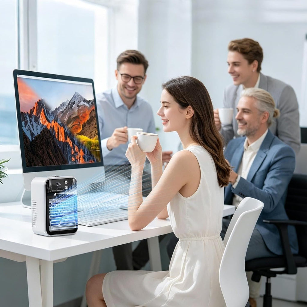  Climatiseur D'air Portable | Mini Rafraîchisseur Personnel 2 Vitesses,Réservoir D'eau 500 Ml Pour Maison Bureau Extérieur,Idéal
