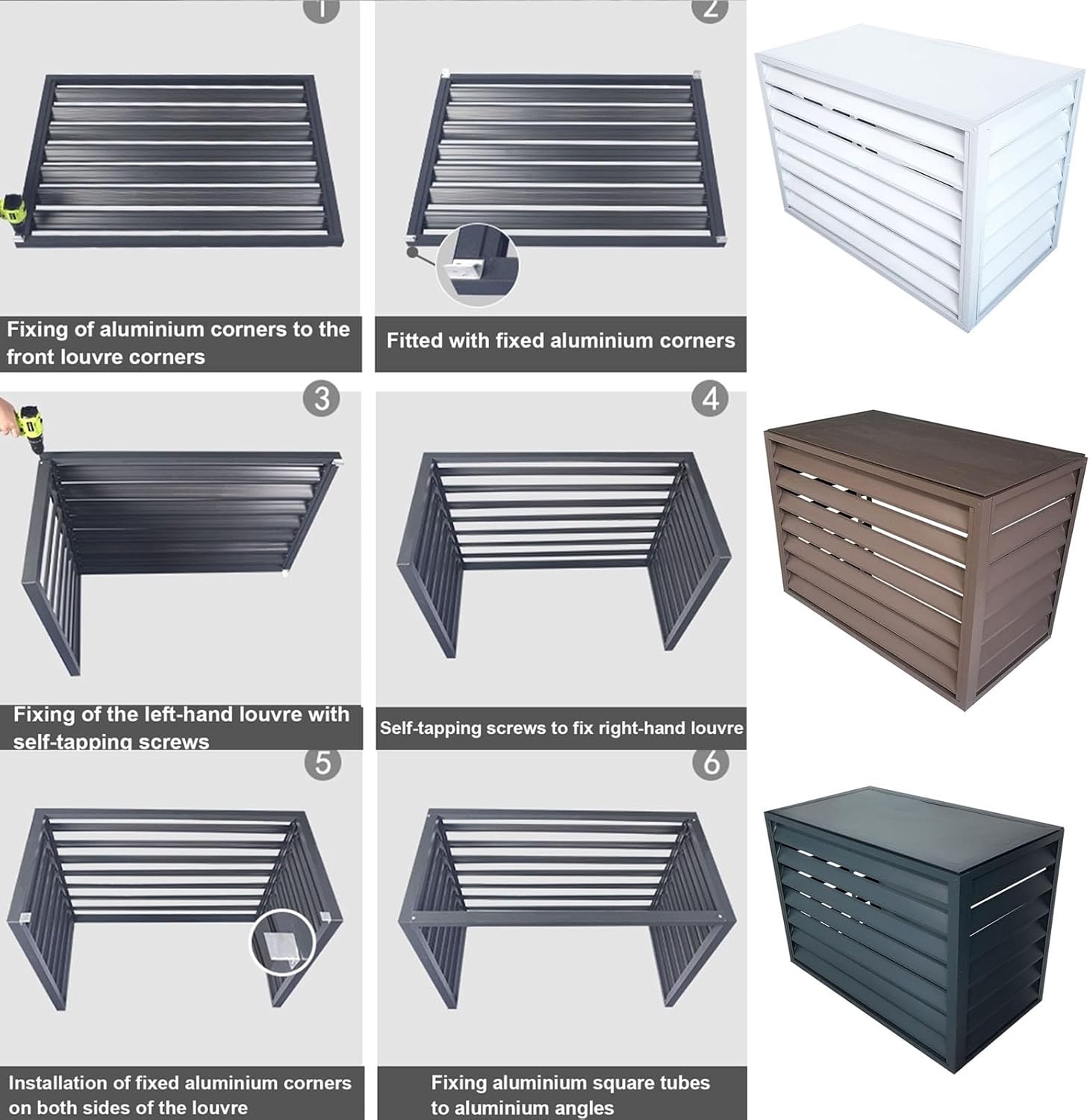  Housse En Métal Pour Climatiseur Extérieur – Protection Résistante Aux Intempéries Qui S'adapte à La Plupart Des Unités Standard Résistante à La Rouille, Installation Facile, Idéale Pour Toutes Les