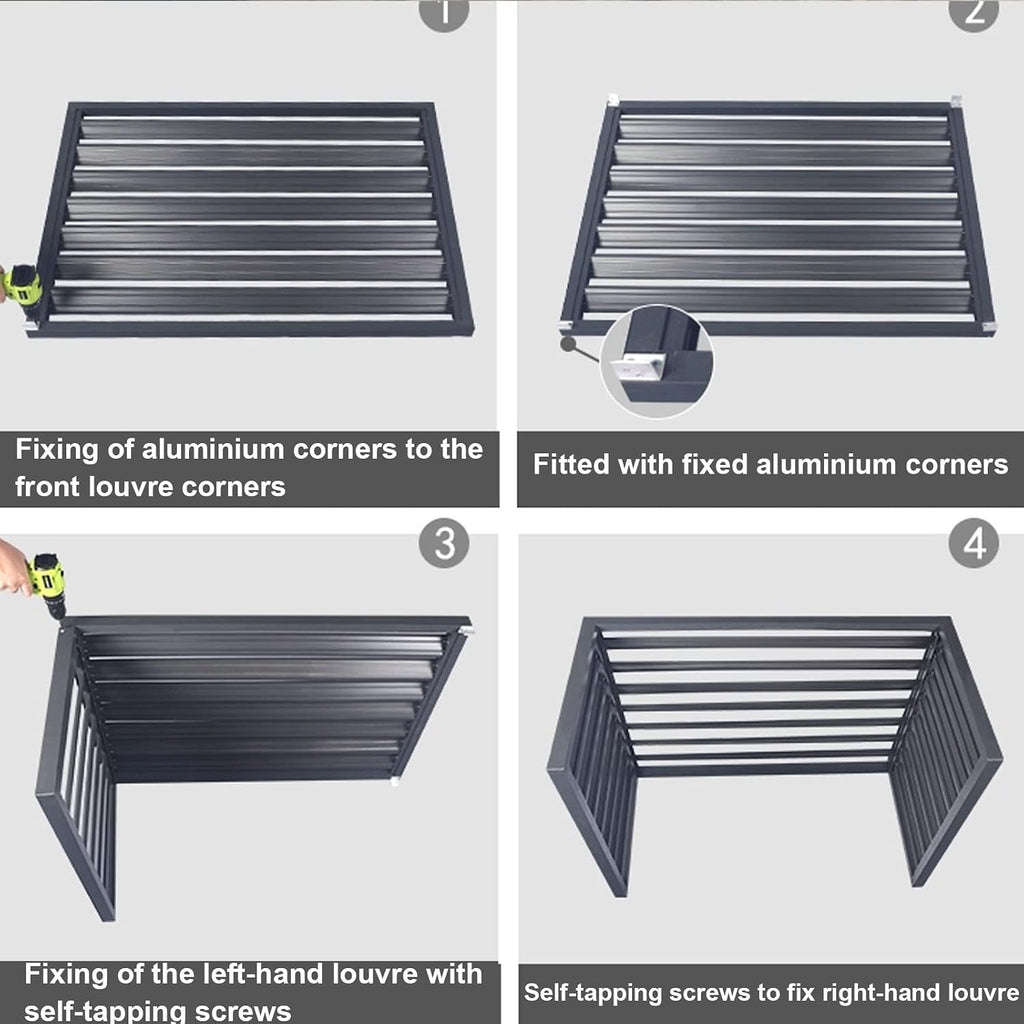 GENERIC Grille De Protection Pour Climatiseur Extérieur – Housse Anti-poussière Grise à Persiennes Pour Réduire Le Bruit Et Résister Aux Intempéries – Bouclier Décoratif Pour Unités AC Et Systèmes Extérieurs