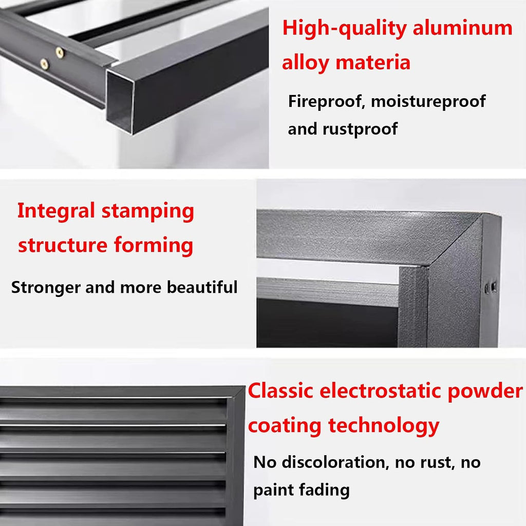 GENERIC Bâche Robuste En Aluminium Pour Climatiseur Et Clôture D'intimité Pour Unités Extérieures – Étagère à Persiennes Pour Balcon Et Jardin Blanc 100 X 70 X 50 Cm