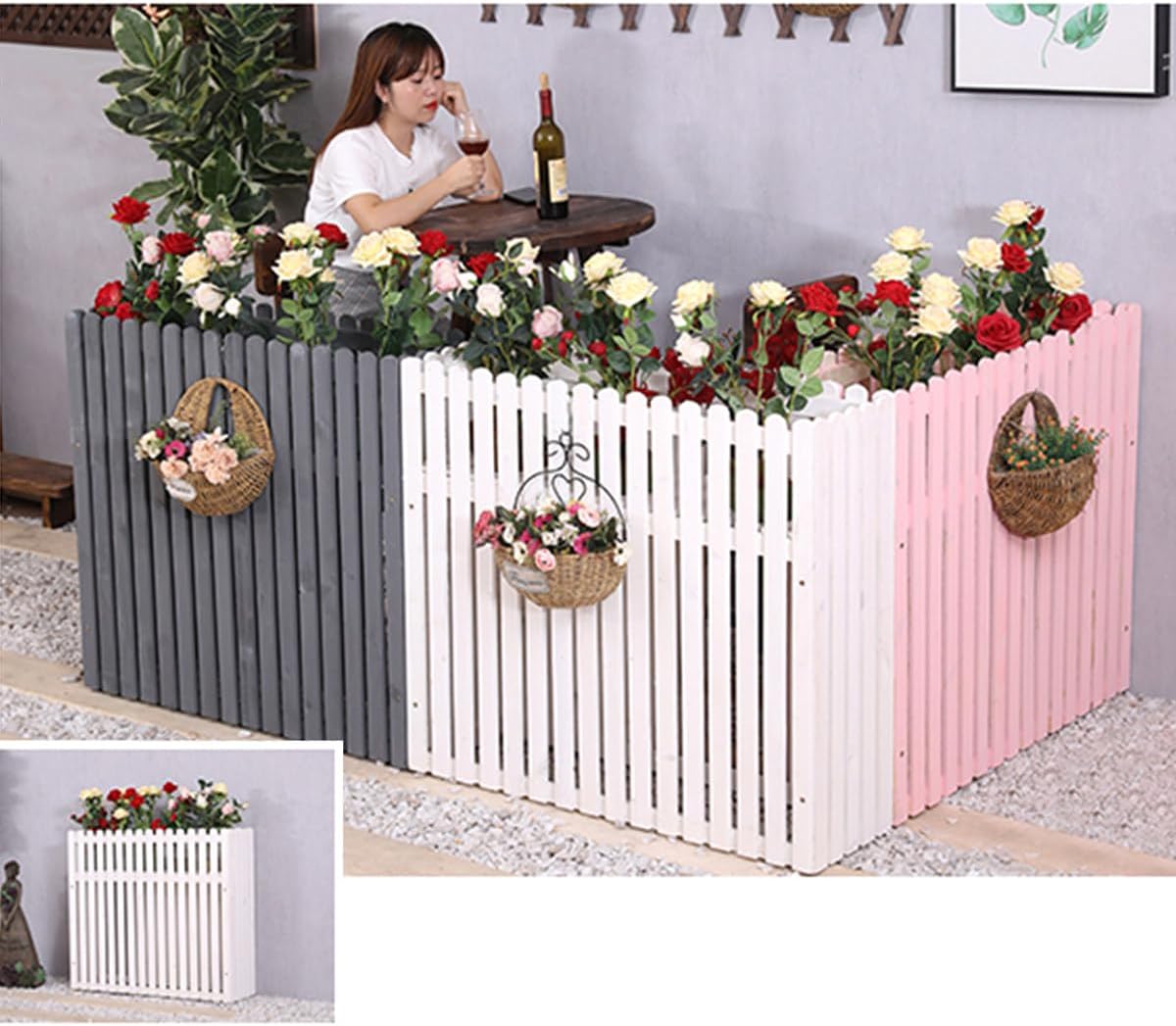  Clôture En Bois Massif Pour Climatiseur – Couverture D'intimité Extérieure Et Support Pour Plantes, Anti-corrosion, 100 X 30 X 80 Cm, Et Solution élégante