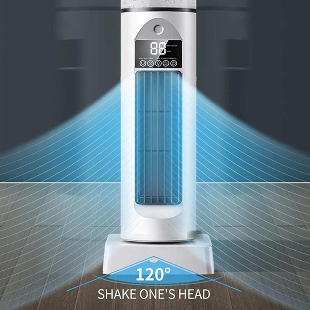 Genérico Ventilateur De Climatisation Oscillant Silencieux Sans Pale Avec Télécommande, Ventilateur Colonne Rafraîchisseur D'air 6 Vitesses Avec Humidificateur, Grand Réservoir D'eau, Refroidisseur Portable