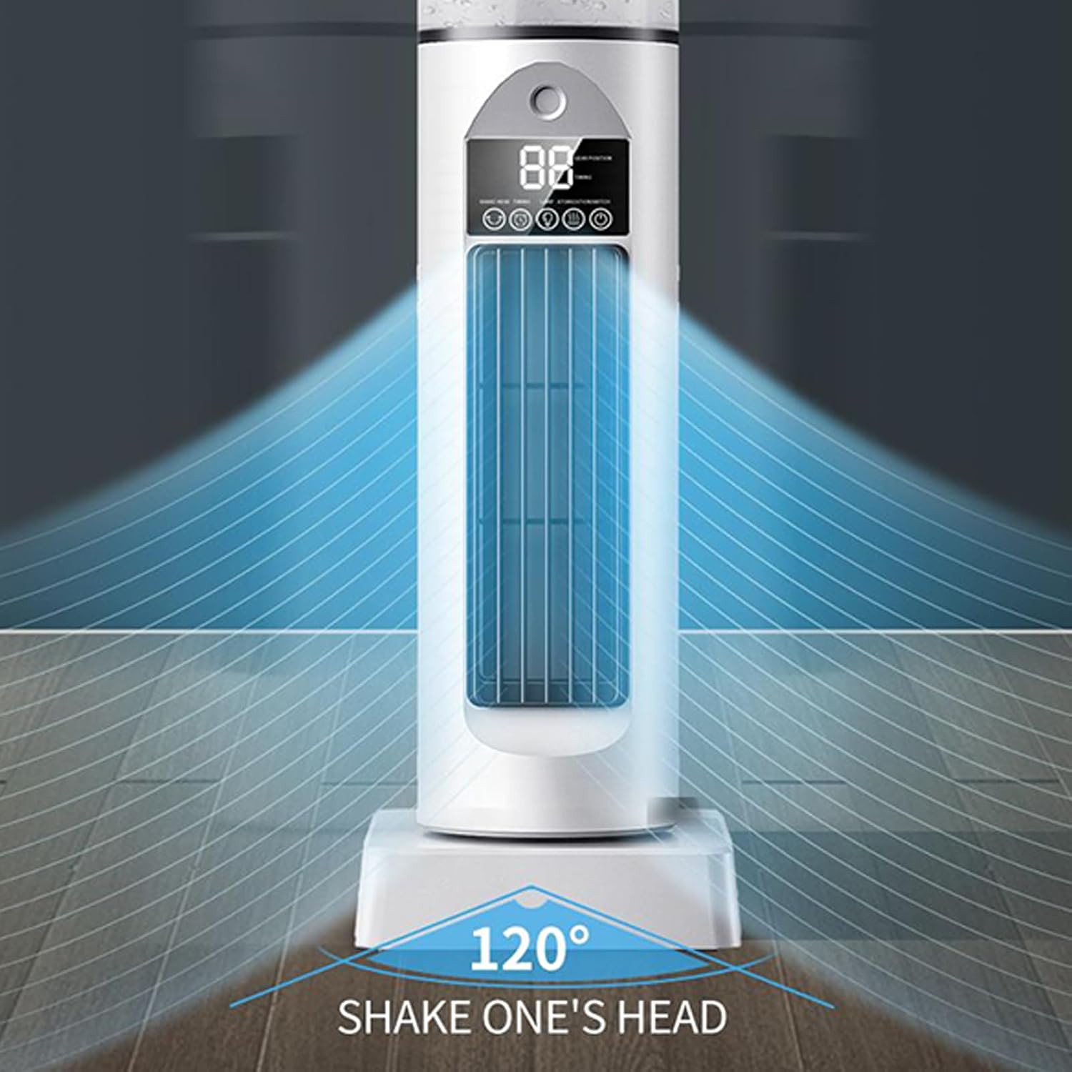 Genérico Ventilateur De Climatisation Oscillant Silencieux Sans Pale Avec Télécommande, Ventilateur Colonne Rafraîchisseur D'air 6 Vitesses Avec Humidificateur, Grand Réservoir D'eau, Refroidisseur Portable