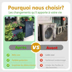  Couverture De Climatiseur De Pompe À Chaleur Convient Pour L'unité Extérieure Du Climatiseur Support De Fleur Climatiseur En Aluminium Blanc Louver Haut-L110*W60*H80(2~3P)
