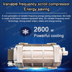 GENERIC Climatiseur à Double Ventilateur à Fréquence Variable, Capacité De Refroidissement De 1800 W/2600 W, Design à Faible Bruit Pour Un Sommeil Paisible, Installation Sur Le Toit De Camion/camping-car 12 V